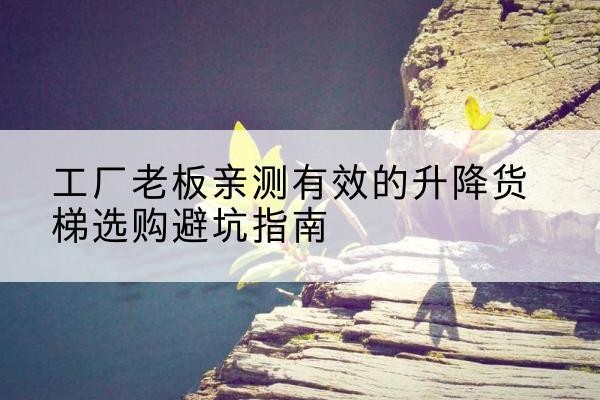 平遥升降货梯怎么选-工厂老板亲测有效的升降货梯选购避坑指南